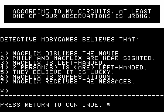 Microzine #22 (Apple II) screenshot: Monitor Mystery - Answering Questions