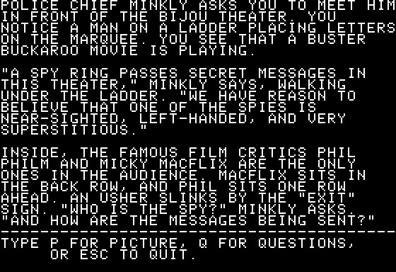 Microzine #22 (Apple II) screenshot: Monitor Mystery - The Mystery