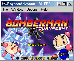 Bomberman Tournament (Game Boy Advance) screenshot: The main menu