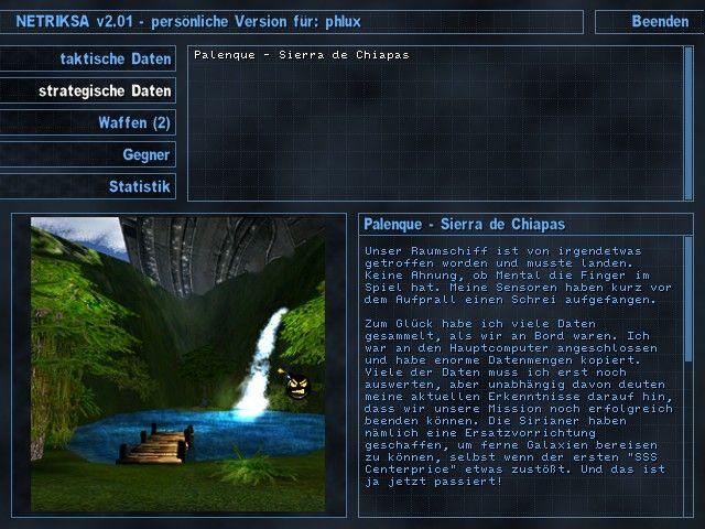 Serious Sam: The Second Encounter (Windows) screenshot: Netriksa - your information database