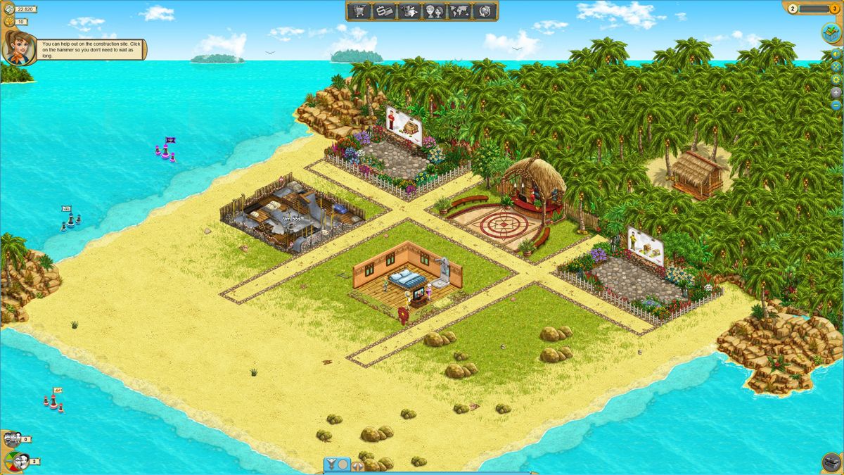My Sunny Resort (Windows) screenshot: A resort in progress