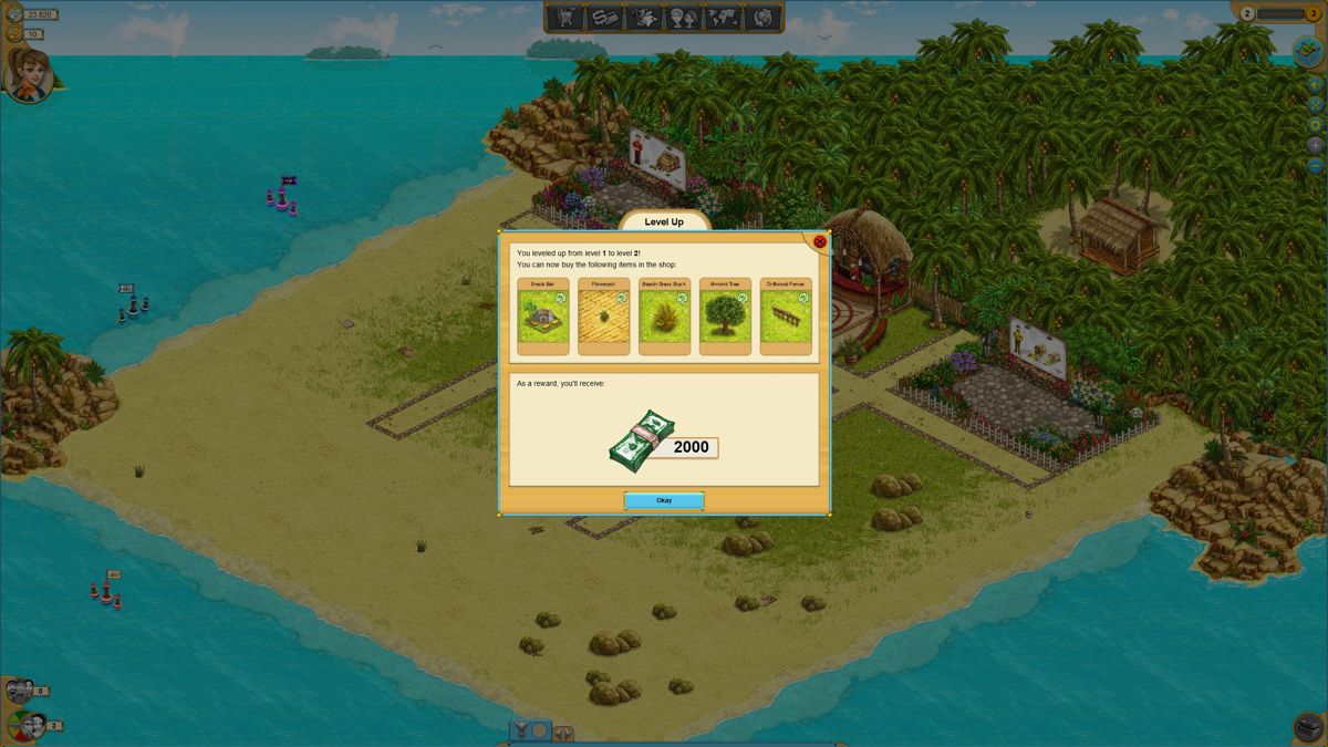 My Sunny Resort (Windows) screenshot: Level up screen