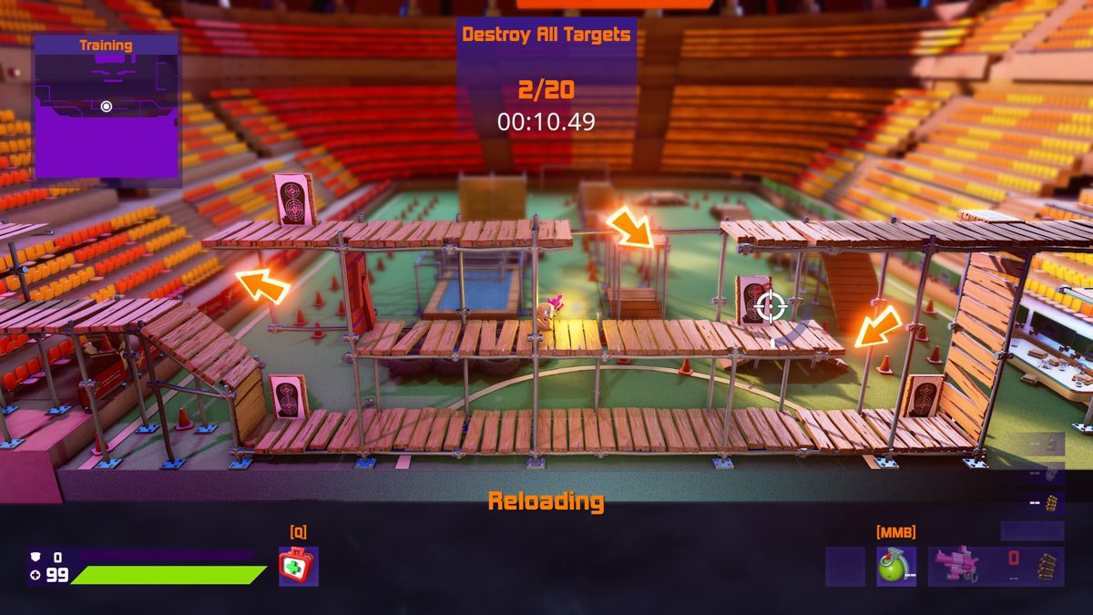 Worms Rumble (Windows) screenshot: Shooting range