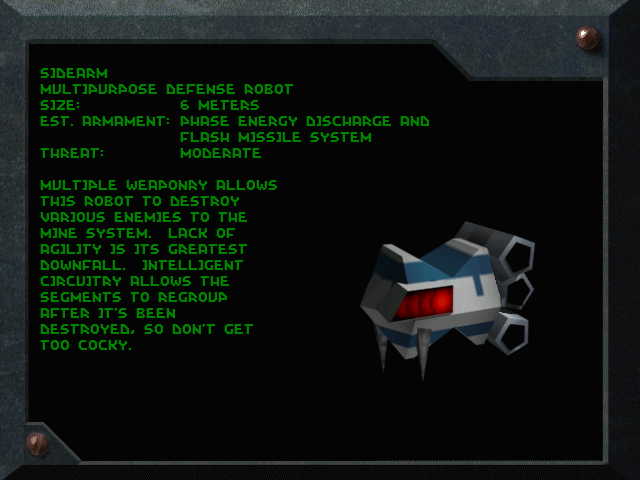 Descent II (DOS) screenshot: One of the new robots of Descent 2
