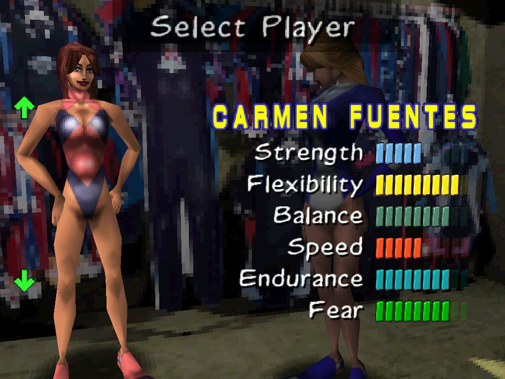 Mike Stewart's Pro Bodyboarding (Windows) screenshot: Player: Carmen Fuentes