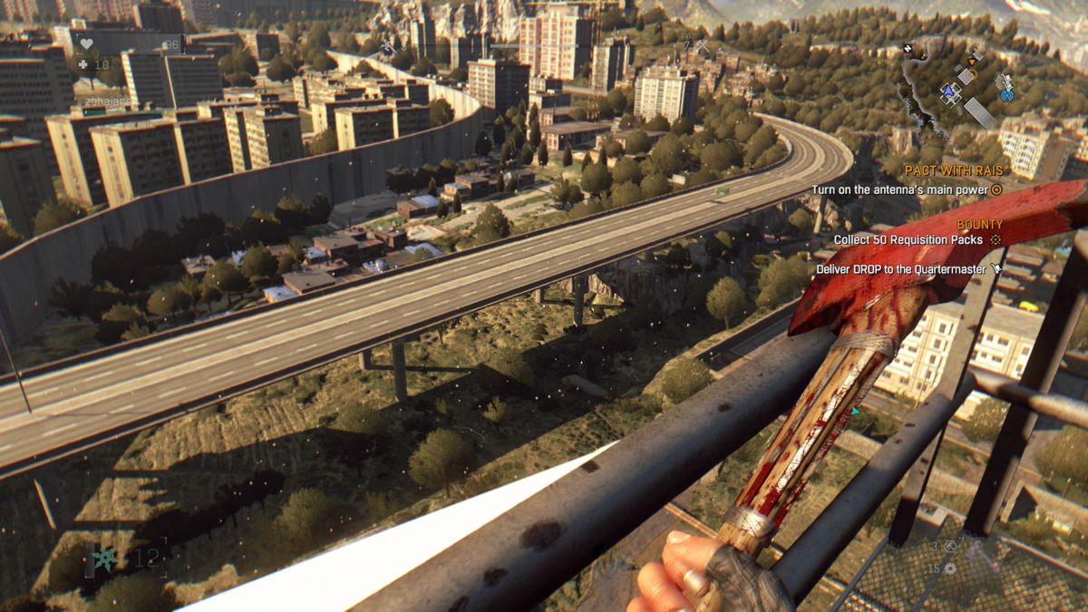 Dying Light: The Following - Enhanced Edition (PlayStation 4) screenshot: Dying Light: High towers provide good view of the surrounding area