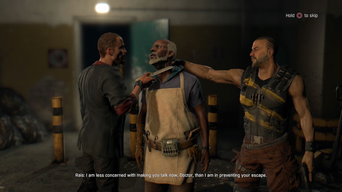 Dying Light: The Following - Enhanced Edition (PlayStation 4) screenshot: Dying Light: Rais is proof humans are much worse than zombies