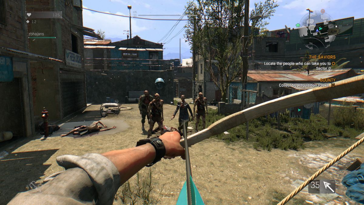 Dying Light: The Following - Enhanced Edition (PlayStation 4) screenshot: Dying Light: Good thing with arrows is that they can often be retrieved and used again