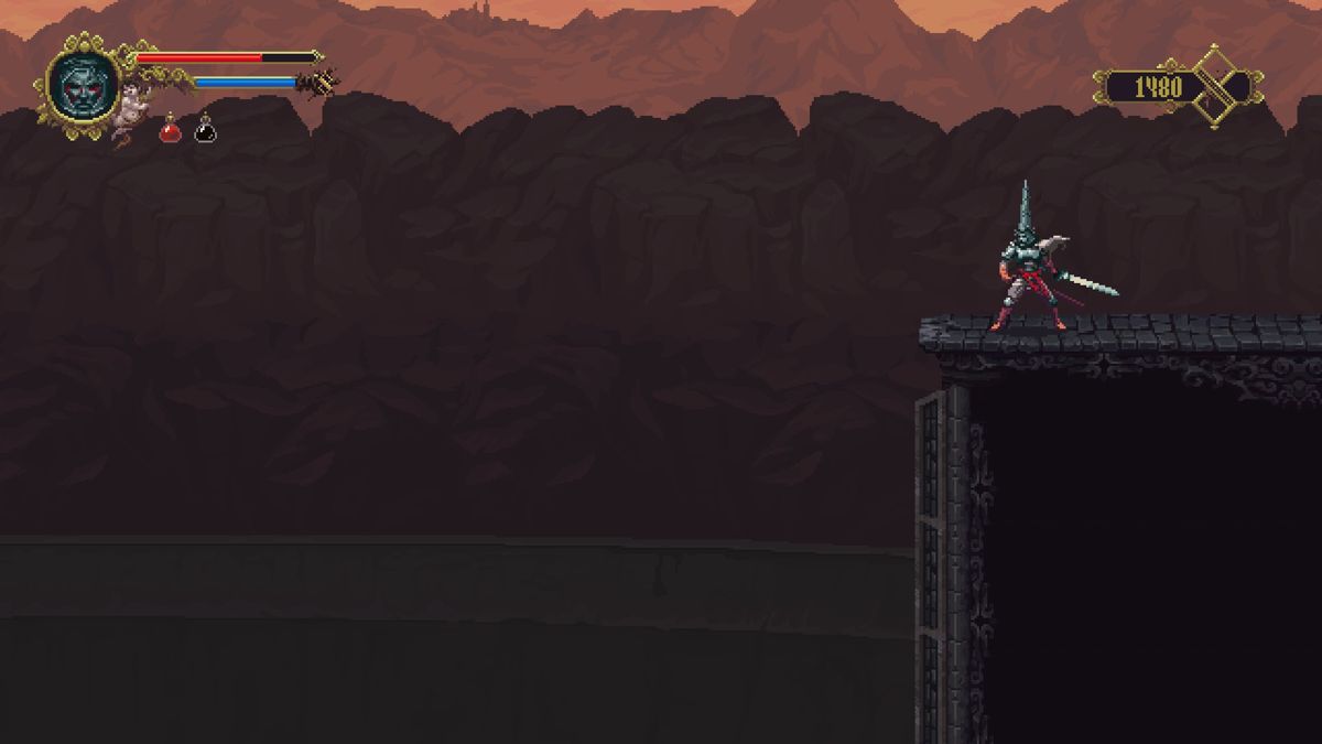 Blasphemous (Windows) screenshot: Time for a leap of faith