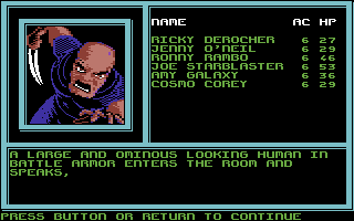 Buck Rogers: Countdown to Doomsday (Commodore 64) screenshot: Talon the pirate.
