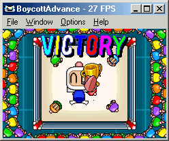 Bomberman Tournament (Game Boy Advance) screenshot: ...to be declared a winner.