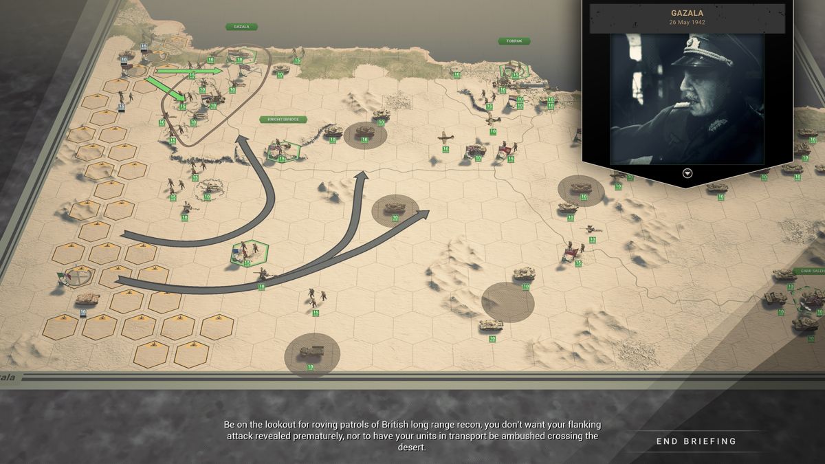 Panzer Corps 2 (Windows) screenshot: The only voice-acting in the game is during briefing at the beginning of each campaign mission