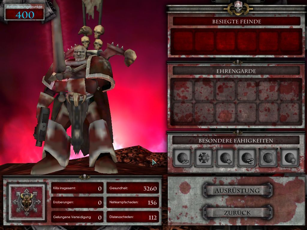 Warhammer 40,000: Dawn of War - Dark Crusade (Windows) screenshot: The Chaos general. Right after the start of the Dark Crusade...