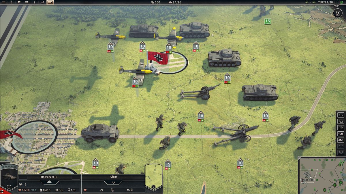 Panzer Corps 2 (Windows) screenshot: Invasion of Poland, 1939, the very first mission
