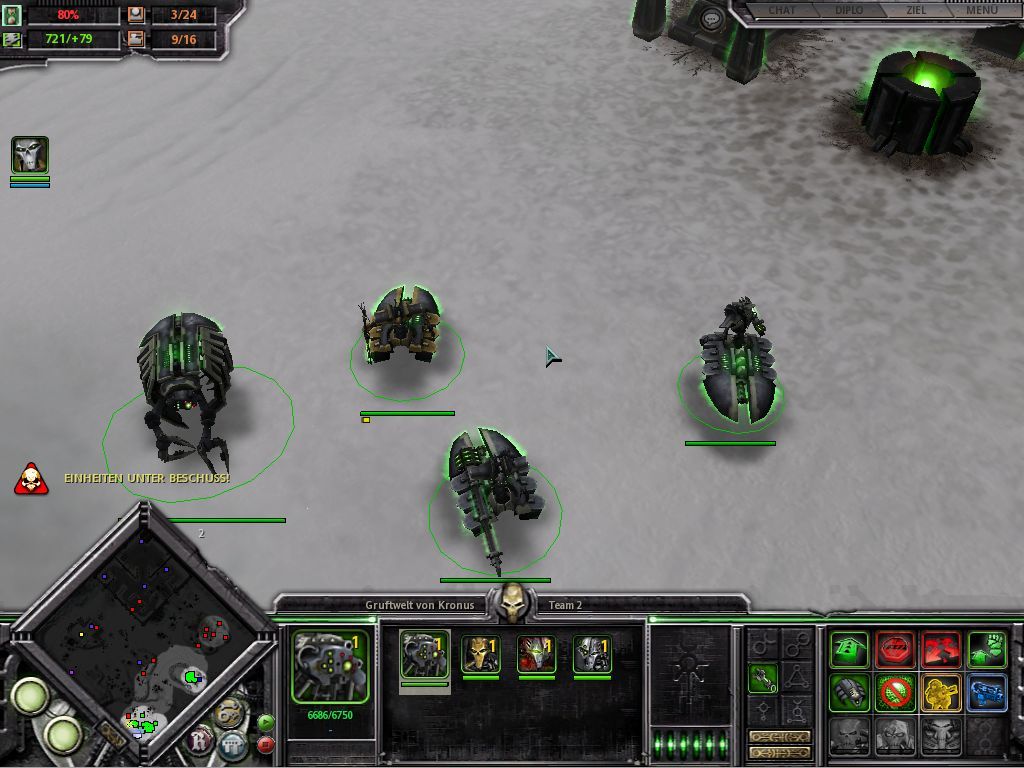 Warhammer 40,000: Dawn of War - Dark Crusade (Windows) screenshot: OK, some dead will fly. But is just an unimportant detail.
