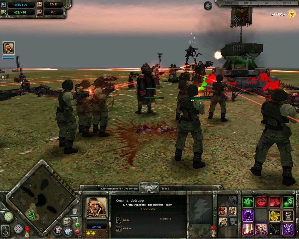 Warhammer 40,000: Dawn of War - Dark Crusade (Windows) screenshot: Fighting some Necrons