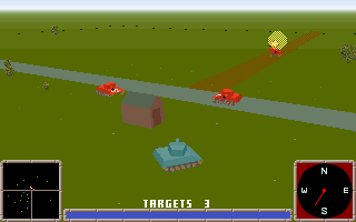 Annihilator Tank (DOS) screenshot: You can zoom the view in and out, this is the closest the camera gets to the tank.