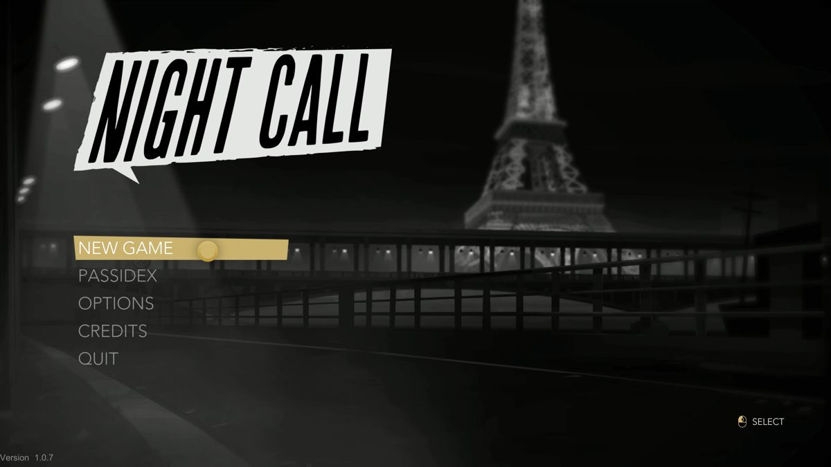 Night Call (Windows) screenshot: Main menu