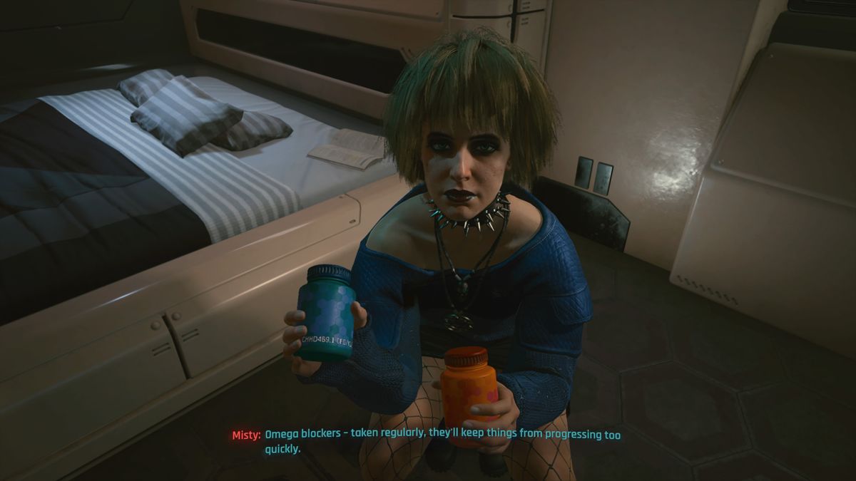 Cyberpunk 2077 (PlayStation 4) screenshot: Pills to keep Johnny Silverhand at bay or make him appear even more