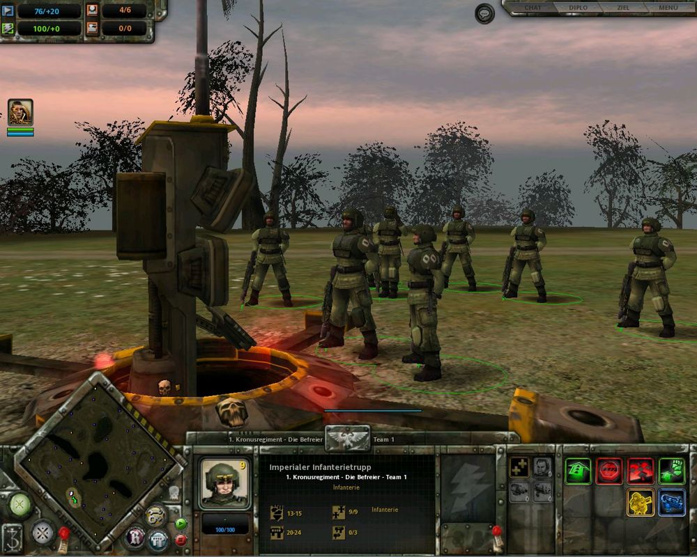 Warhammer 40,000: Dawn of War - Dark Crusade (Windows) screenshot: Imperial army