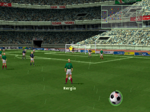 FIFA Soccer 2004 (PlayStation) screenshot: Mexico's free kick.
