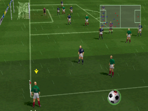 FIFA Soccer 2004 (PlayStation) screenshot: Corner kick from Mexico.
