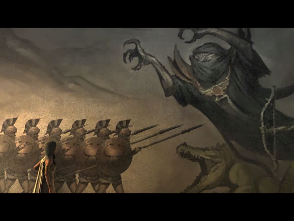 Titan Quest (Windows) screenshot: Intro cutscene: once before the gods ruled the world, the Titans frightened humanity.
