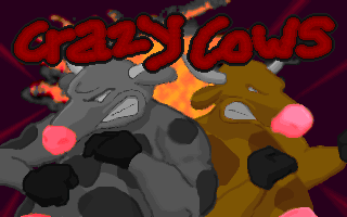 Crazy Cows (DOS) screenshot: Title screen art.