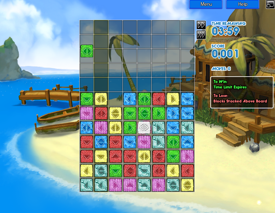 Tidalis (Browser) screenshot: Playing a single-player game