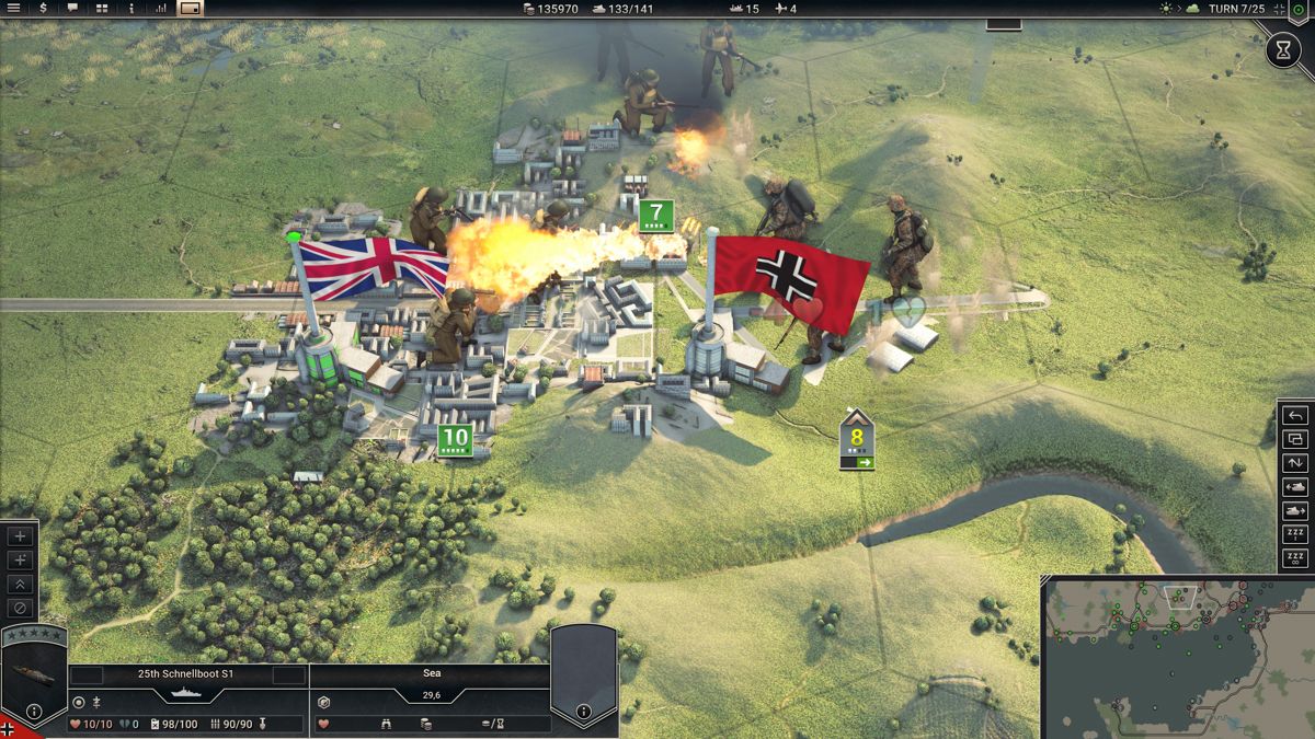 Panzer Corps 2 (Windows) screenshot: Pioneers are best to deal with entrenched enemy infantry protecting their cities