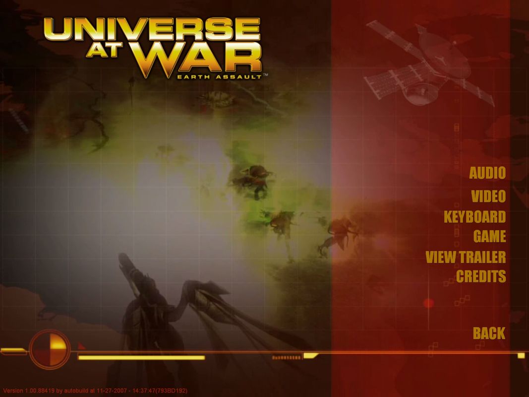 Universe at War: Earth Assault (Windows) screenshot: Main menu