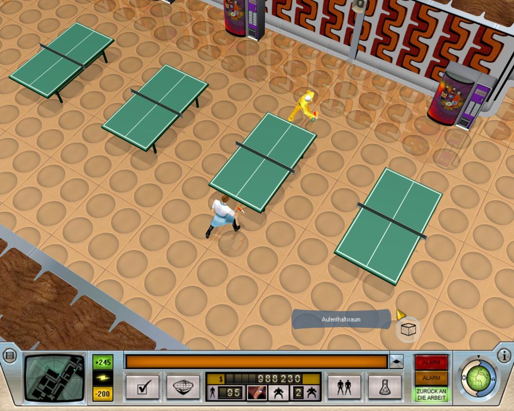 Evil Genius (Windows) screenshot: Evil employees always play pingpong