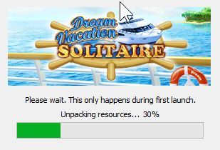 Dream Vacation Solitaire (Windows) screenshot: The game installed correctly but there was a short delay while it initialised