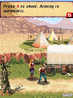 Cowboys & Aliens (J2ME) screenshot: Game start