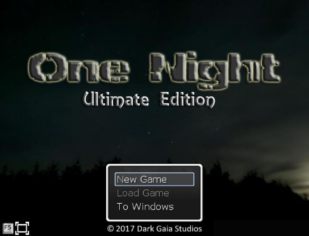 One Night (Windows) screenshot: The title screen