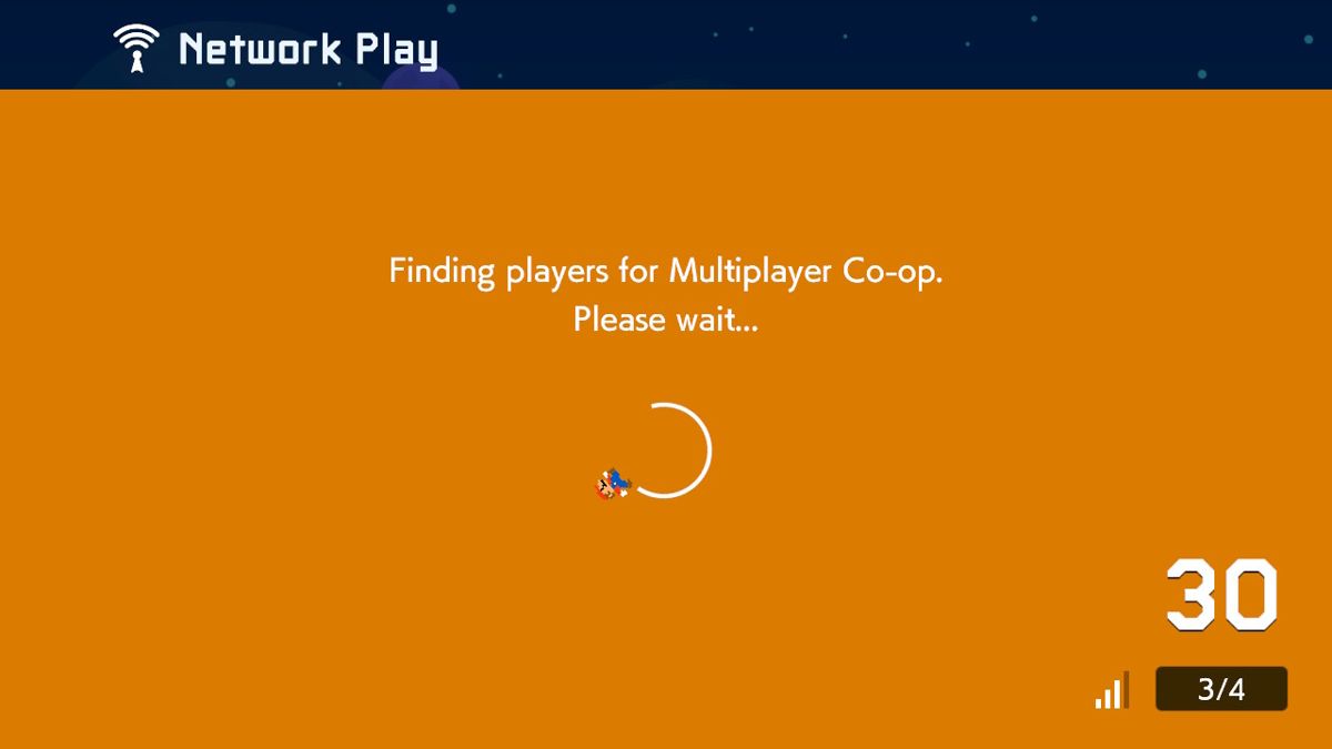 Super Mario Maker 2 (Nintendo Switch) screenshot: Online play waiting times aren't the briefest.
