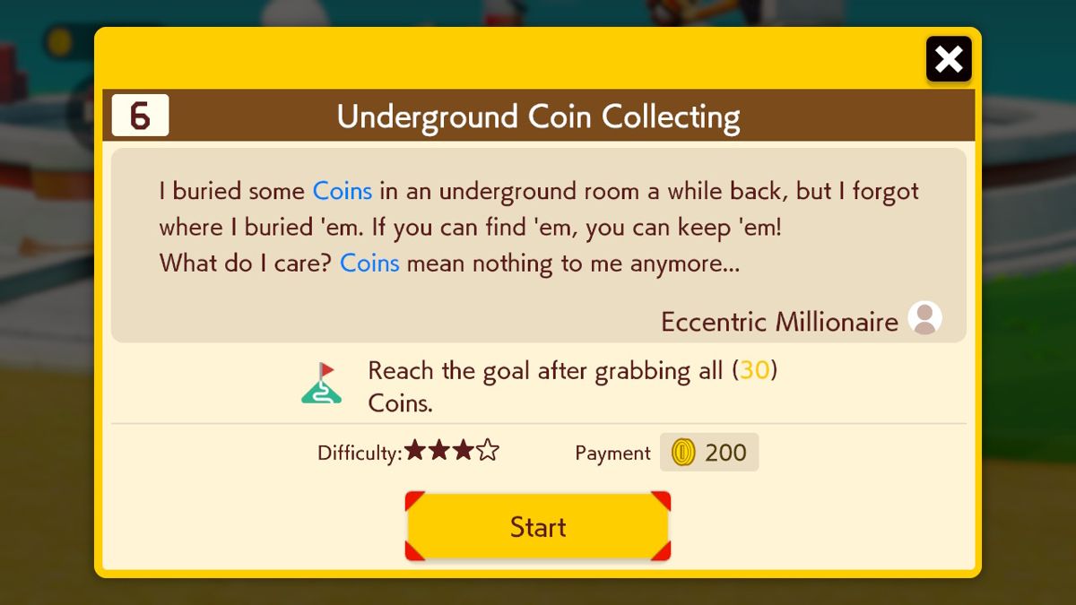 Super Mario Maker 2 (Nintendo Switch) screenshot: The story mode courses come with descriptions by their fictional authors.