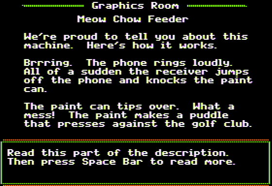 Those Amazing Reading Machines I (Apple II) screenshot: Meow Chow Feeder