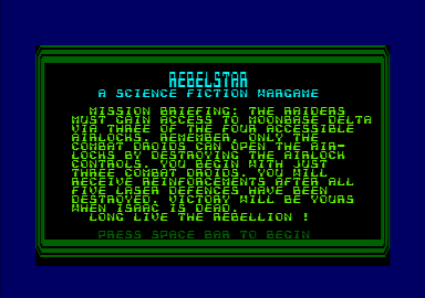 Rebelstar (Amstrad CPC) screenshot: Introduction.