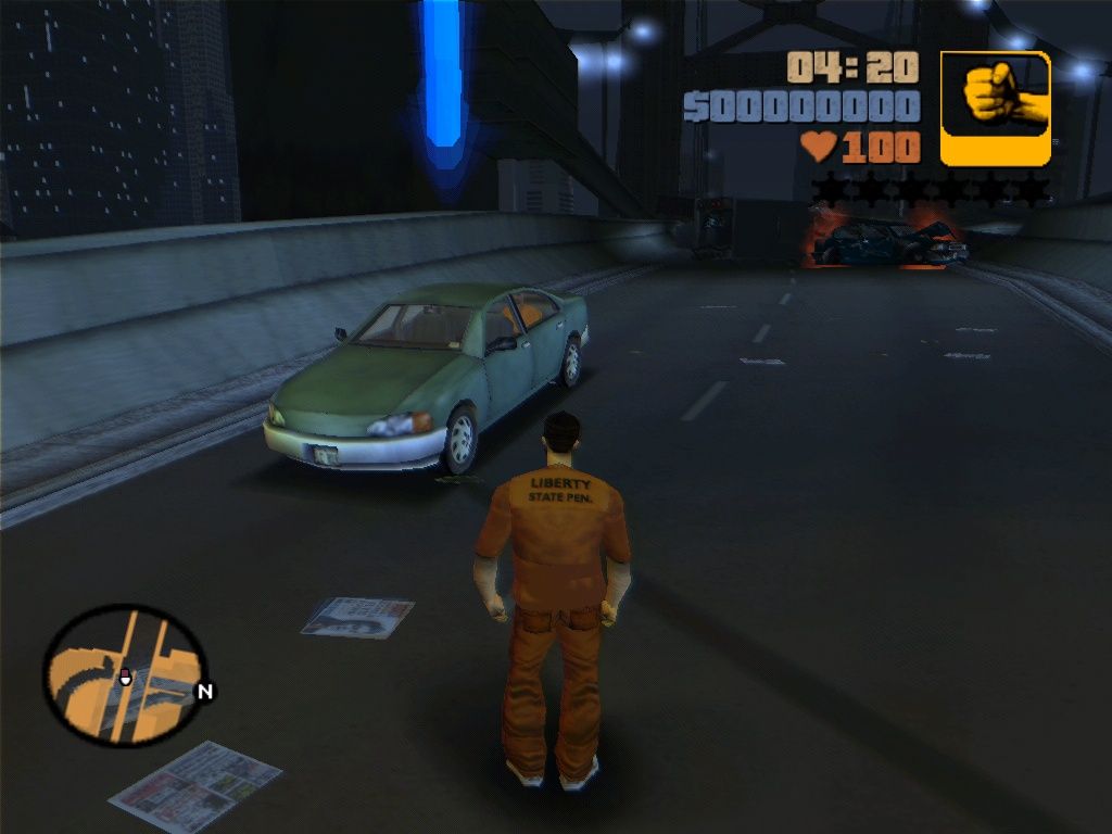 Grand Theft Auto III (Windows) screenshot: The first car