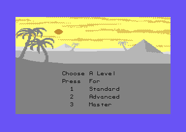 Pyramid Puzzler (Commodore 64) screenshot: Difficulty Selection