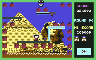 Bomb Jack (Commodore 64) screenshot: Round 6