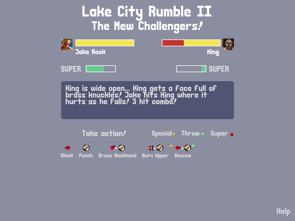 Lake City Rumble II: The New Challengers! (Browser) screenshot: Fighting against King.