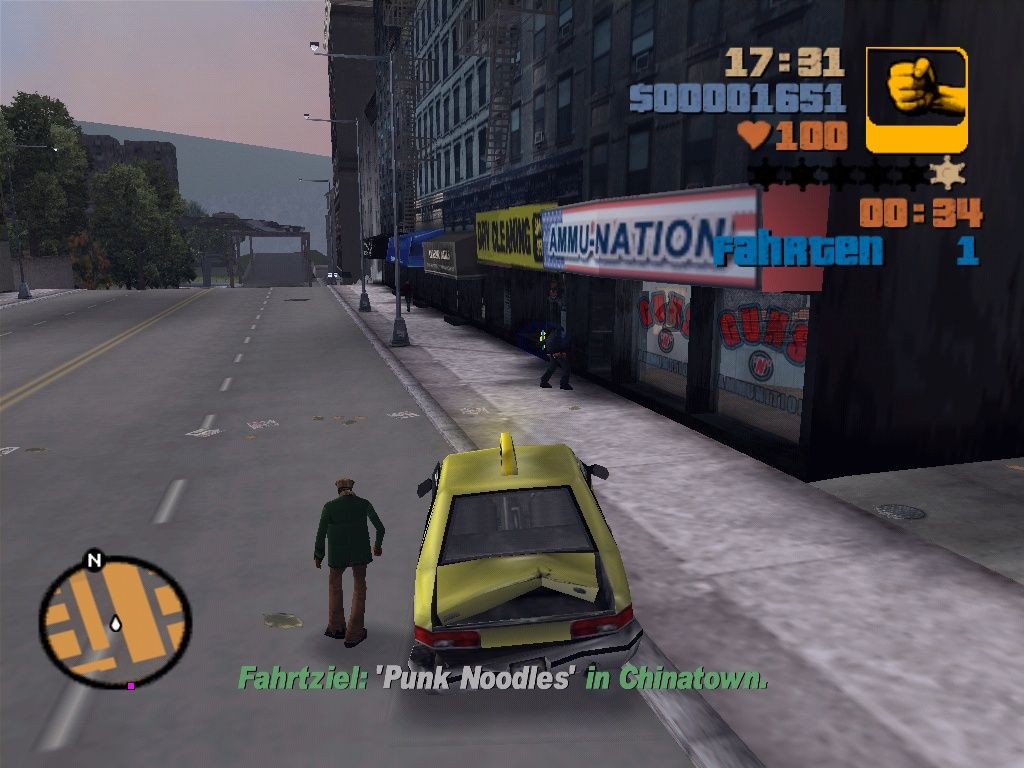 Grand Theft Auto III (Windows) screenshot: You can do taxi driver jobs - the game changes to something like Crazy Taxi with violence and excellent graphics :)