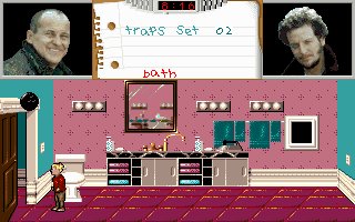 Home Alone (DOS) screenshot: Setting a bowling ball in the bathroom (MCGA/VGA)