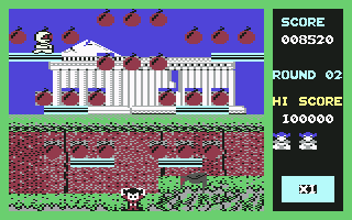 Bomb Jack (Commodore 64) screenshot: Round 2