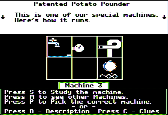 Those Amazing Reading Machines IV (Apple II) screenshot: Reviewing a Machine