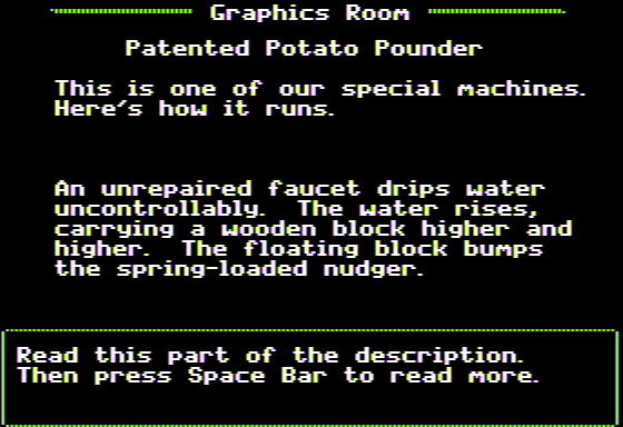 Those Amazing Reading Machines IV (Apple II) screenshot: Patented Potato Pounder