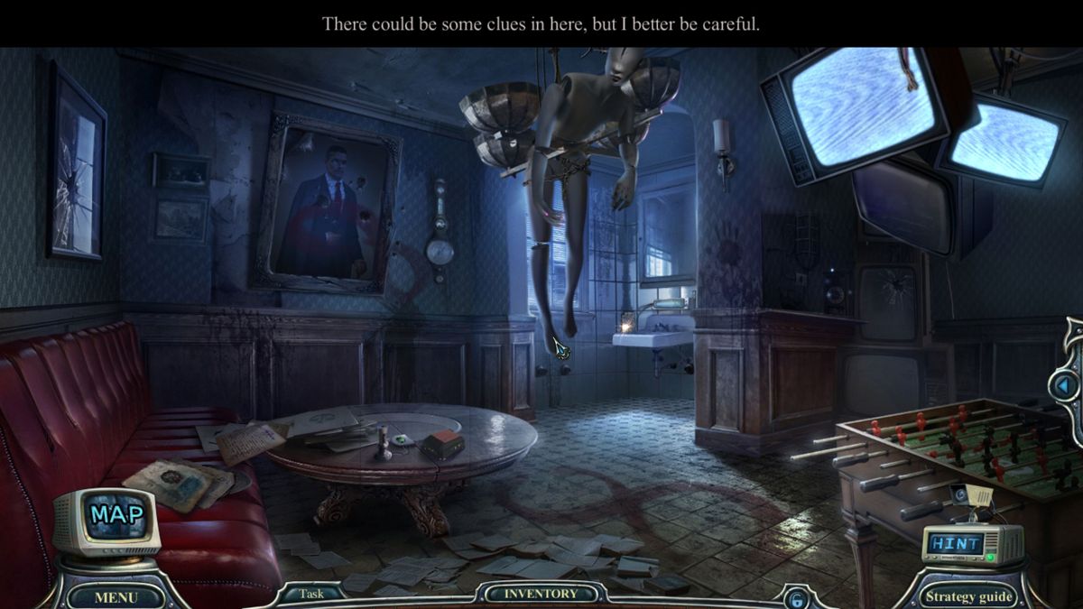 Haunted Hotel: Eternity (Collector's Edition) (Windows) screenshot: The top of the screen is used for dialogue. <br><br>Big Fish Games demo