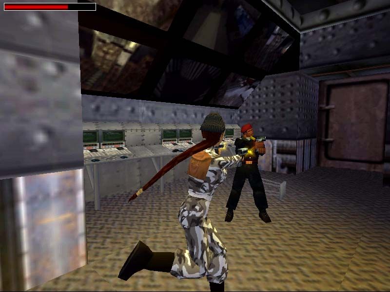 Tomb Raider: Chronicles (Windows) screenshot: Bang, bang, bang